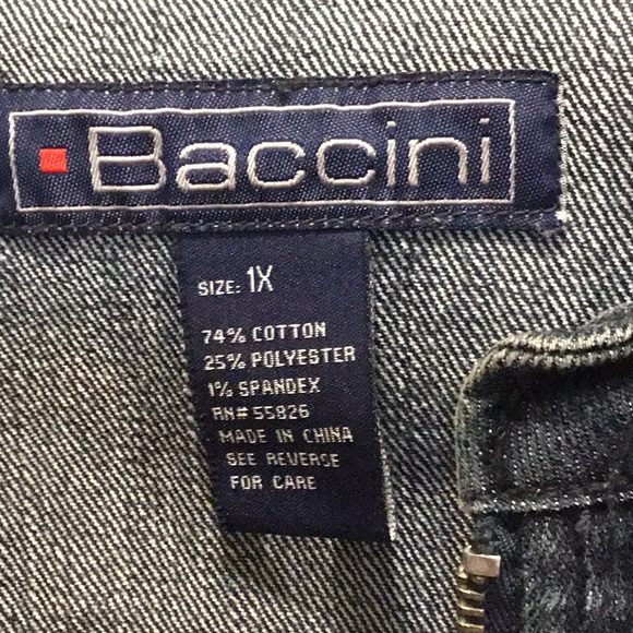 Blue jean jacket by Baccini, Size 1X. - Picture 3 of 4